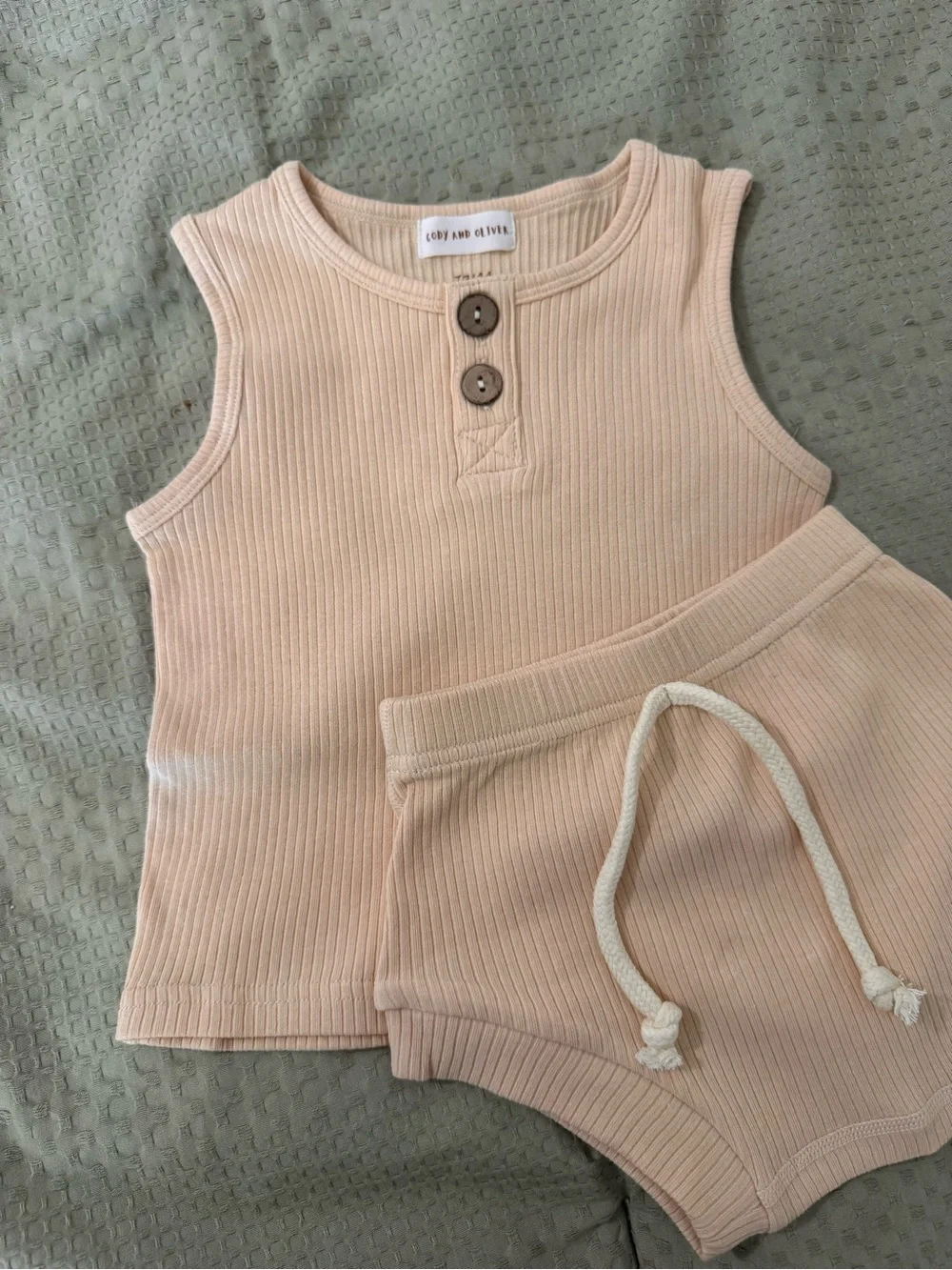 Cozy Ribbed Tank & Shorts Set - Blush